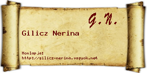 Gilicz Nerina névjegykártya